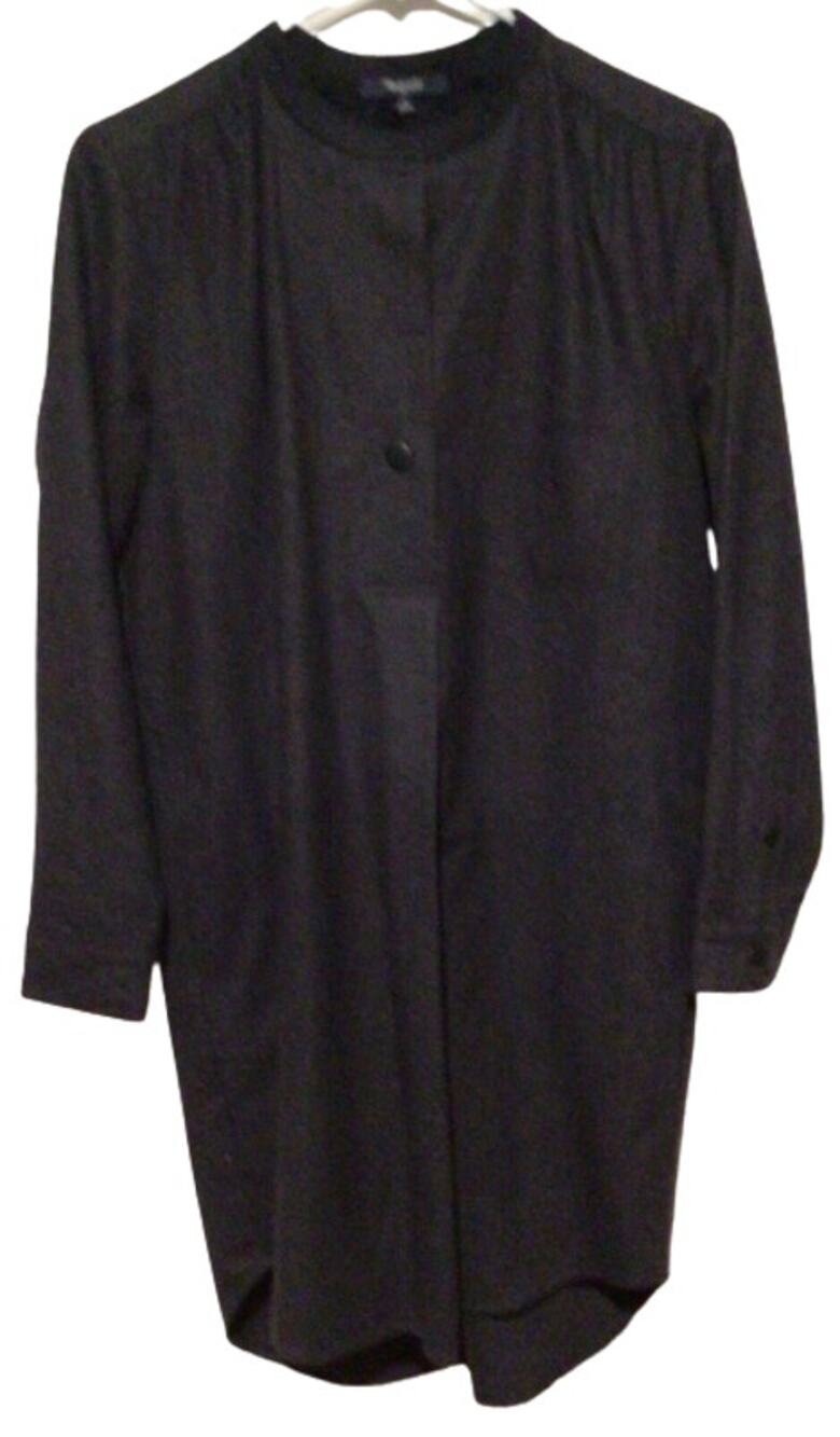 Madewell Women's Charcoal Gray Flannel Collarless Popover Shirt Size Small